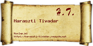 Haraszti Tivadar névjegykártya